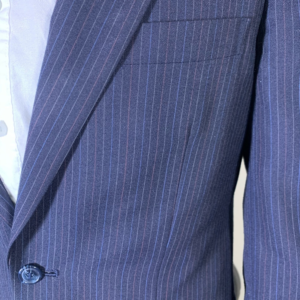 Barryton Vintage Wool Blend Blue Pinstripe Suit - Picture 6 of 8